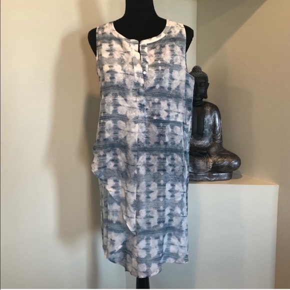 Ecru 100% silk sleeveless pullover lightweight summer garden dress size medium - Picture 1 of 6